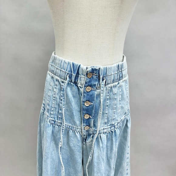 Free People We The Free Forget Me Knot Pull-On Jeans Size Large‎  Light Wash - Picture 3 of 16